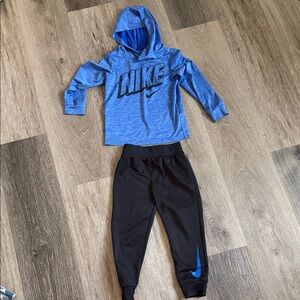 Nike Kids Blue Hoodie and Black Joggers Set